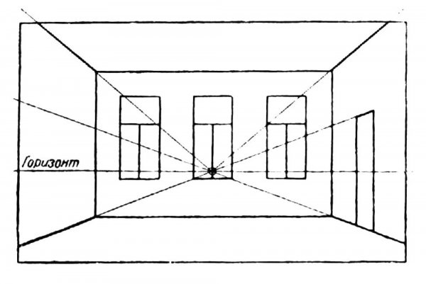 Черчение перспектива комнаты