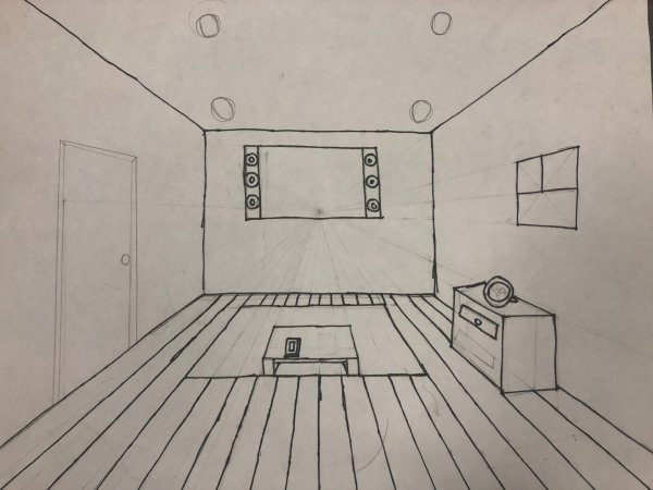 Комната карандашом