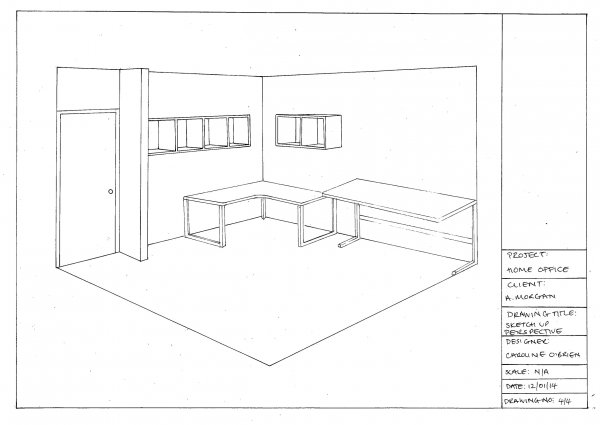 Интерьер комнаты чертеж