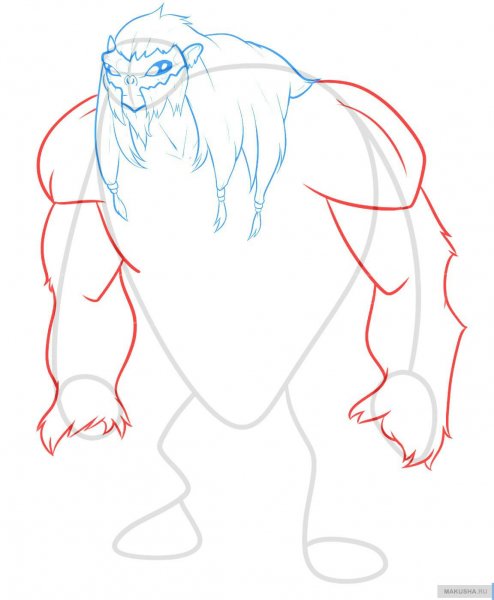 Нарисовать чудище поэтапно