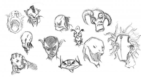 Наброски лёгкие монстры