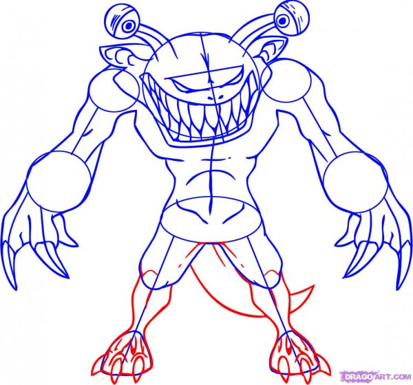 Нарисовать чудовище поэтапно