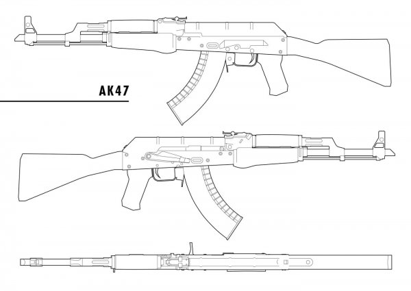 Цевье автомата Калашникова чертеж