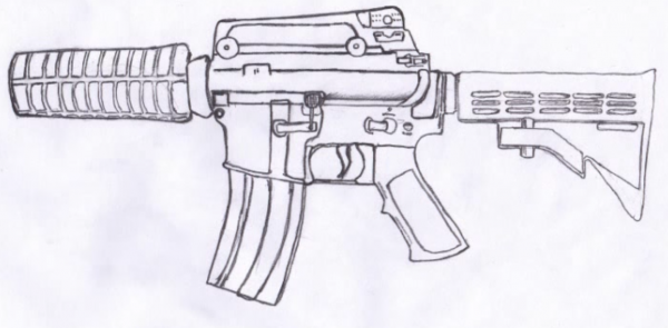 Рисунки оружия карандашом