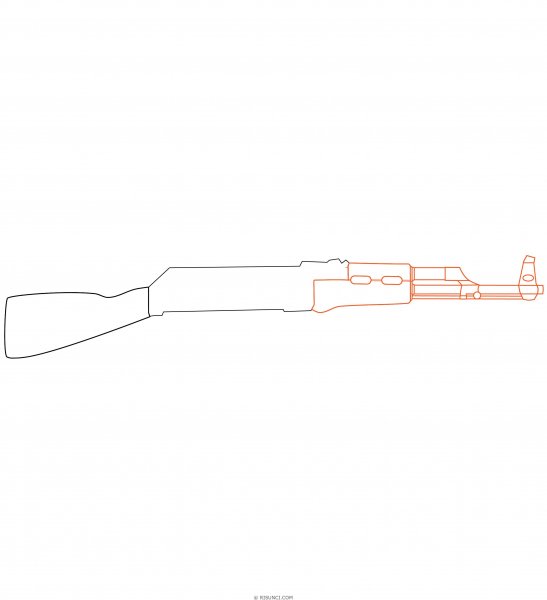 Нарисовать автомат Калашникова
