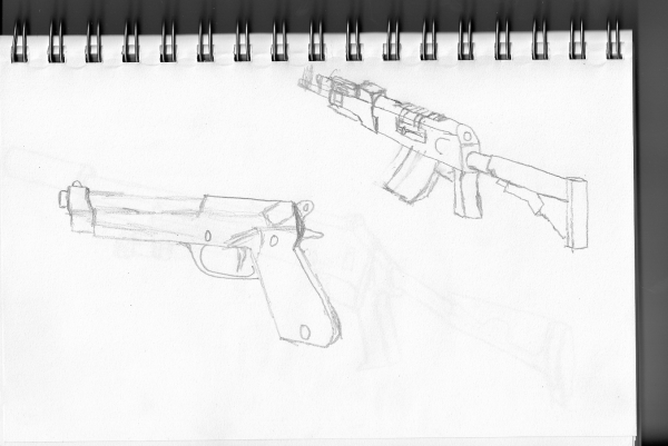 Как рисовать АК 47 карандашом