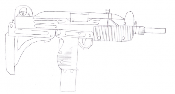 Рисунки карандашом для срисовки оружие