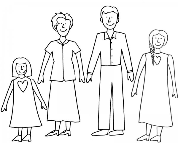 Семья рисунок карандашом