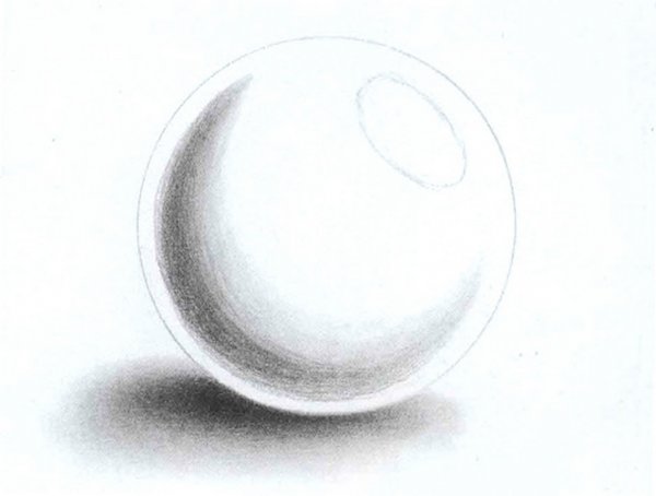 Прозрачный шар карандашом