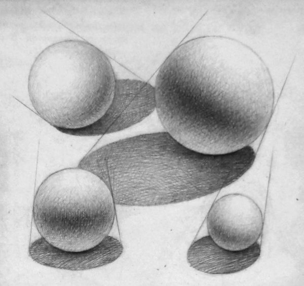 Рисование шара карандашом