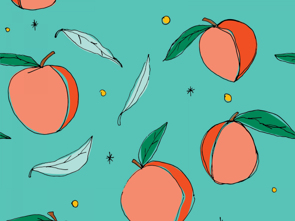 Схема рисования персика