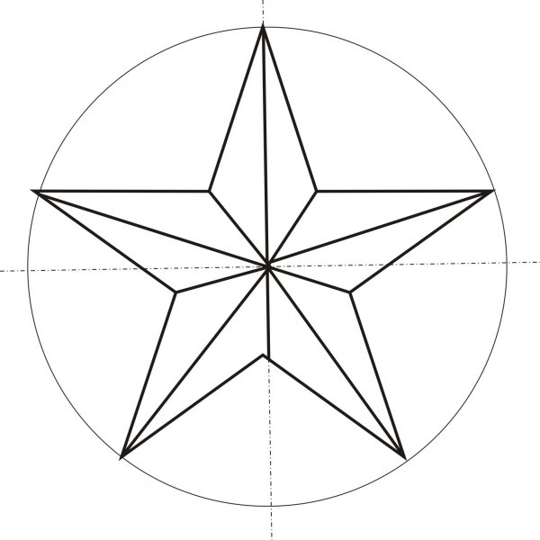 Эскиз звезды пятиконечной