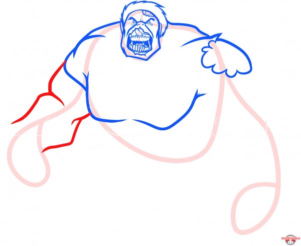 Нарисовать Халка карандашом поэтапно