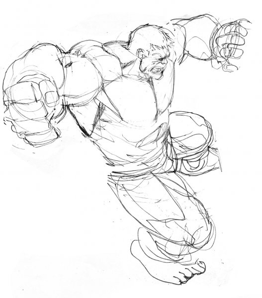 Халк рисунок карандашом для детей