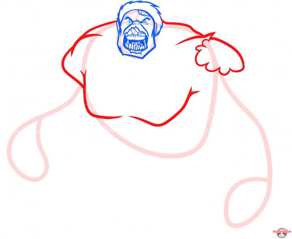 Лицо Халка рисунок поэтапно