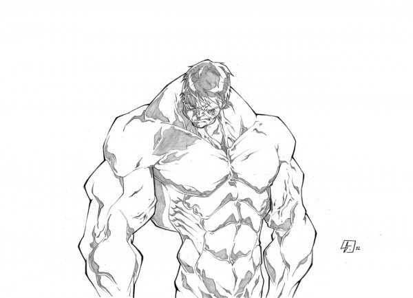 Набросок фигуры Халка