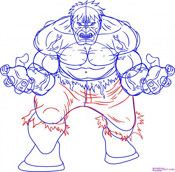 Халк рисунок пошагово