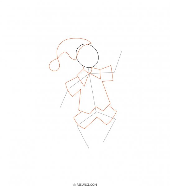 Поэтапное рисование Буратино для детей