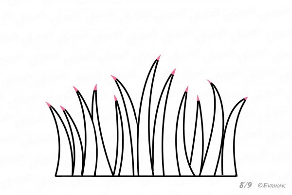 Трава рисунок карандашом
