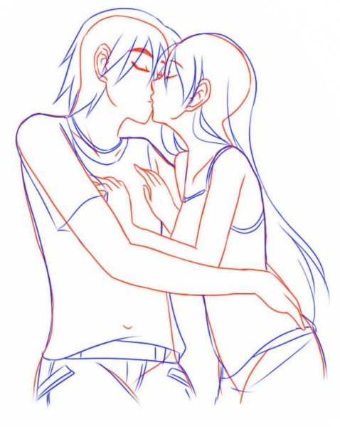Рисунки для срисовки поцелуи