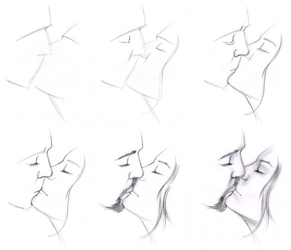 Рисунки карандашом поэтапно про любовь