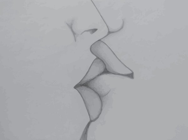 Рисунки карандашом лёгкие поцелуй