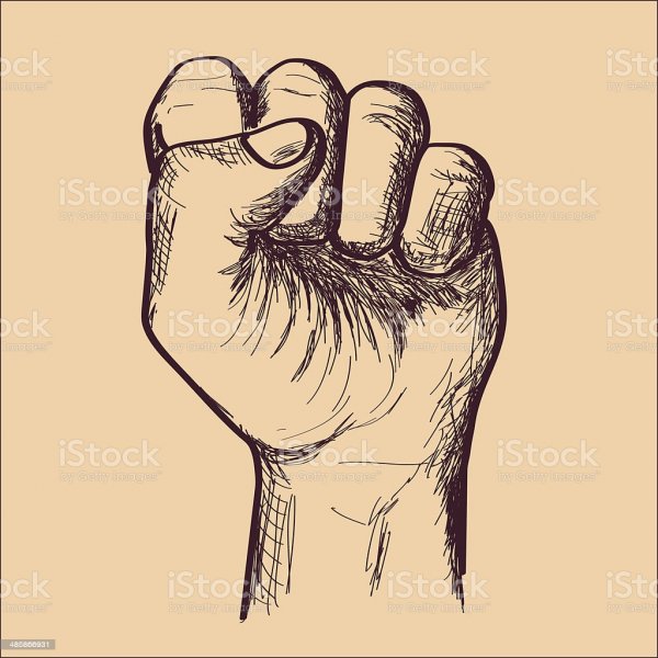 Рука сжатая в кулак для рисования