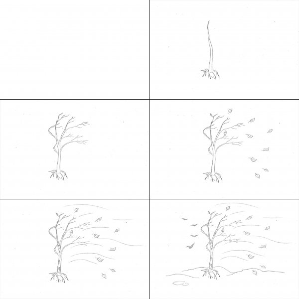 Поэтапное рисование осеннего пейзажа