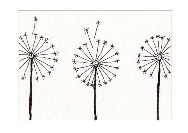 Дорисуй одуванчик для детей