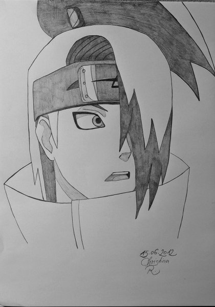 Дейдара Наруто карандашом