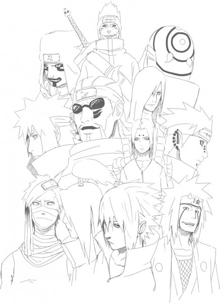 Раскраски Наруто Акацуки