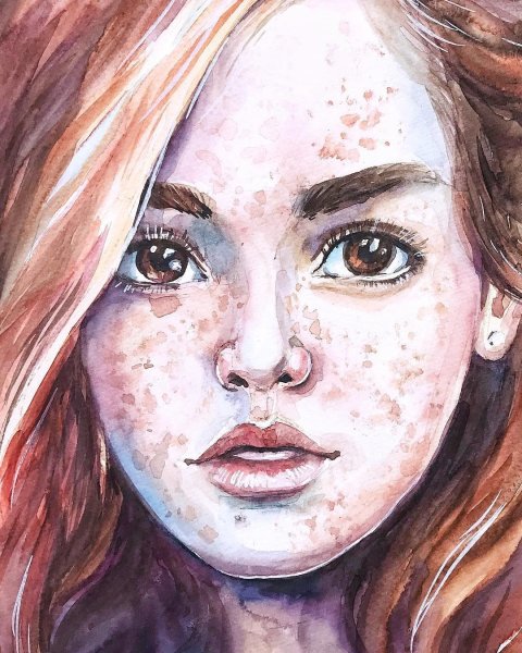 Нарисовать девушку с веснушками