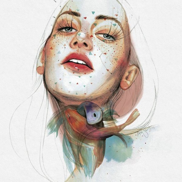 Ana Santos акварель портрет