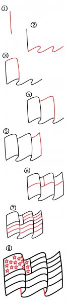 3д рисунки флага