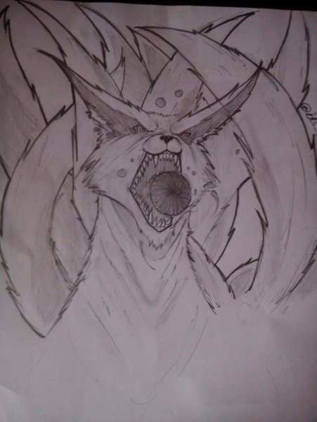 Скетчи аниме Наруто курама