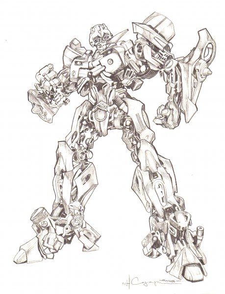 Нарисовать трансформера Бамблби