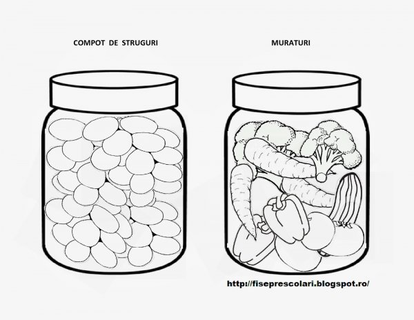 Раскраска фрукты в банке