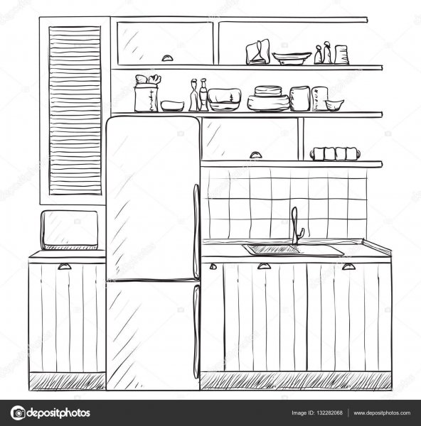 Простые рисунки для кухни пошагово