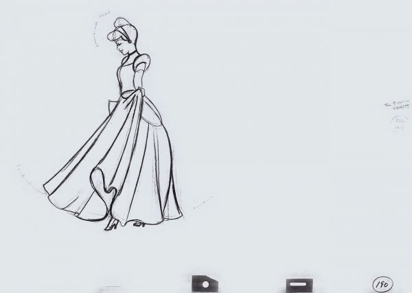 Нарисовать Золушку поэтапно в платье