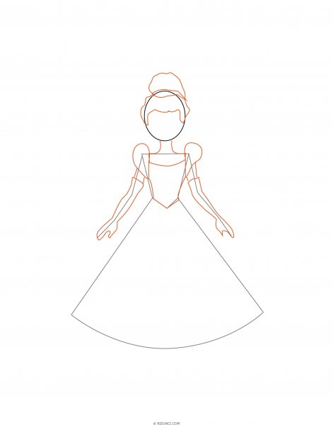 Пошаговый рисунок принцессы