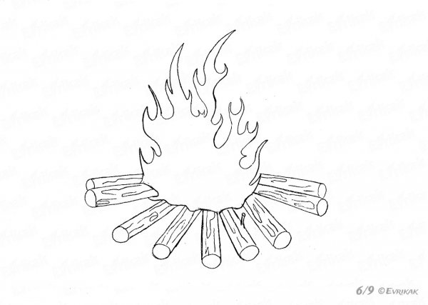 Костер рисунок карандашом
