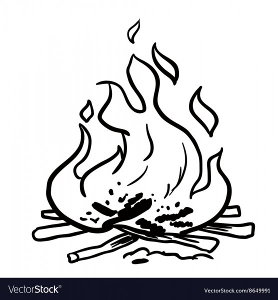 Трафарет горящего костра