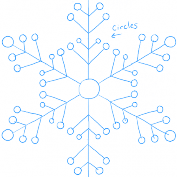 Нарисуй снежинку