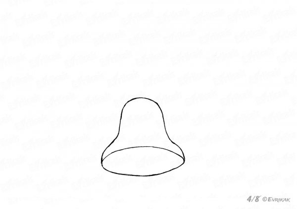Поэтапный рисунок колокола