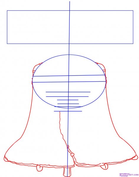 Поэтапное рисование колокола