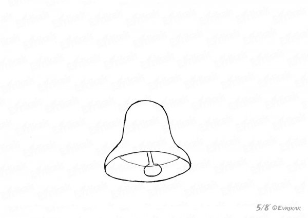 Колокольчик рисунок карандашом