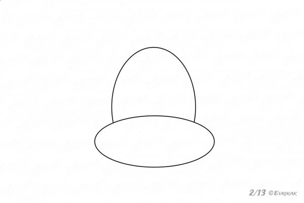 Поэтапный рисунок колокола