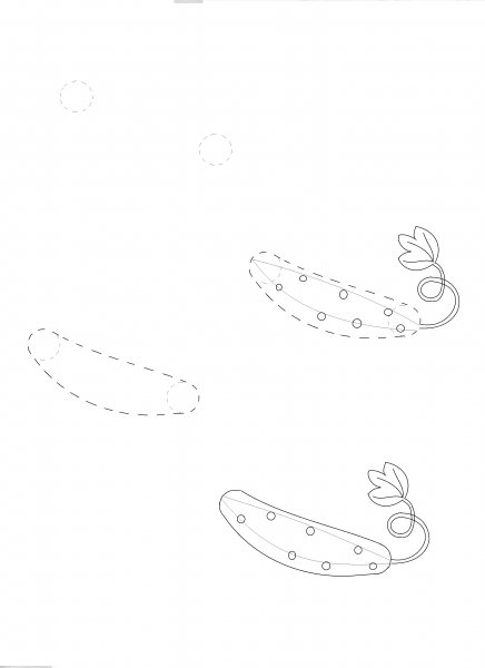 Поэтапное рисование огурца