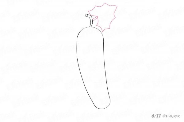 Рисование огурца поэтапно