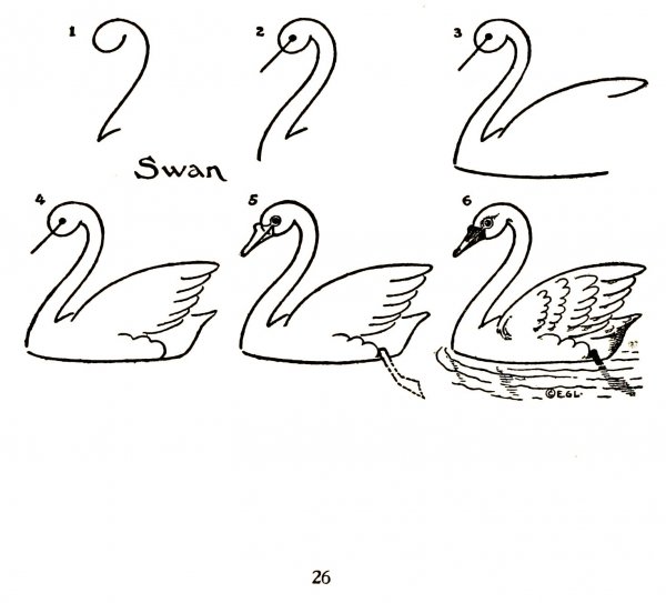 Журавль карандашом